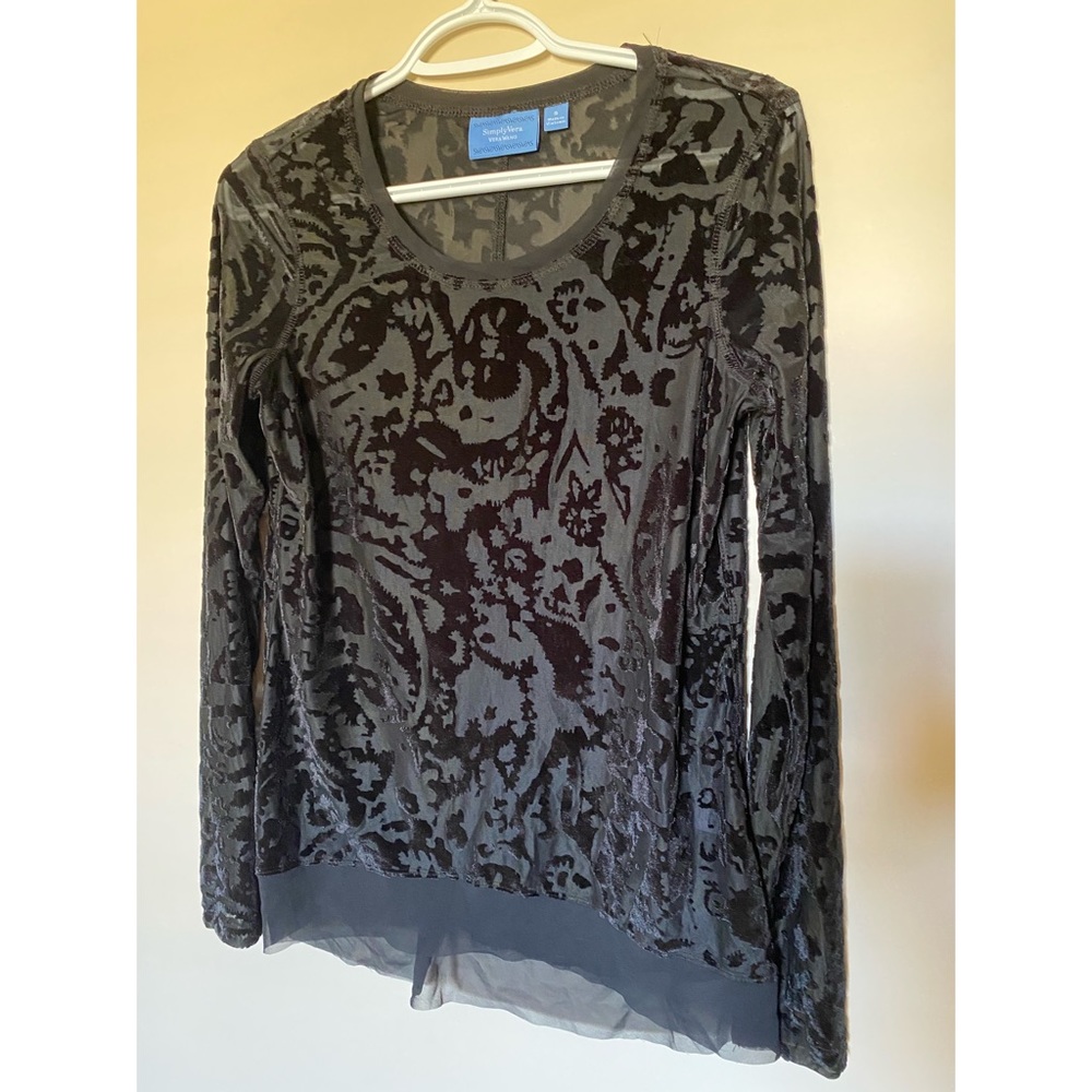 Vera Wang Sheer Velvet Top